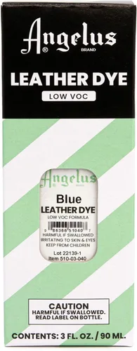 Miniatura 2 de Tinte de cuero Angelus - Tinte de cuero flexible para zapatos, botas, bolsos, manualidades, muebles y más 3oz, aplicador incluido (Azul)