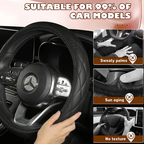 Miniatura 7 de Funda térmica para volante, calentador de lujo para volante, calentador de manos rápido de 12 V, diámetro exterior de 14.5 a 15 pulgadas