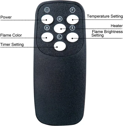 Miniatura 4 de Mando a distancia de repuesto para DecExpert IF-1330TCL IF-1340TCL IF-1350TCL y GMHome IF-1370G IF-1380G 20060BK 20060WH Calentador de chimenea