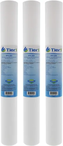Miniatura 16 de Tier1 Cartucho de repuesto de filtro de agua de sedimentos de polipropileno hilado para toda la casa de 10 micrones, 20 x 2.5 pulgadas, compatible