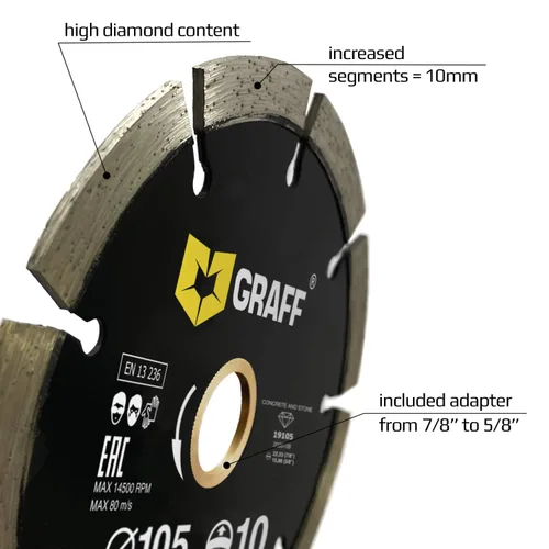 Miniatura 2 de Hoja de diamante de 4 pulgadas para amoladora angular — Rueda de corte de diamante para cortar piedra, mármol, granito, ladrillo, mampostería, losas