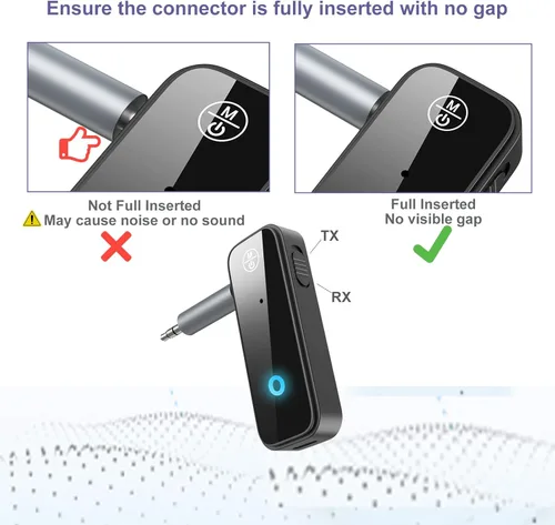 Miniatura 6 de Paquete de 2 adaptadores Bluetooth Aux para coche, receptor transmisor Bluetooth 5.3 2 en 1 para auriculares, altavoz de audio para el hogar