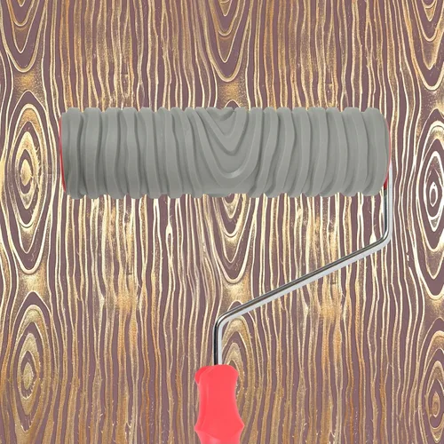 Miniatura 9 de Nichiyo Rodillo de pintura con patrón de 10 pulgadas para decoración de pared, textura clásica de ladrillo en relieve, rodillo de goma, herramienta