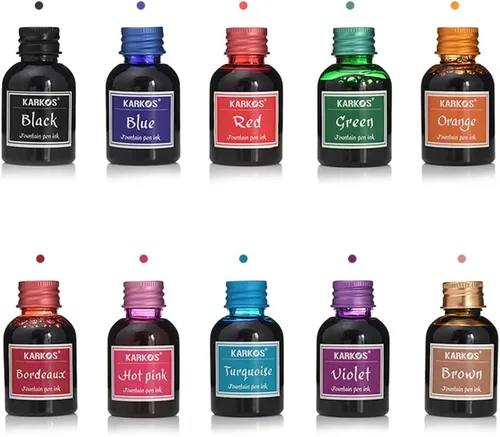 Miniatura 5 de Tinta embotellada para plumas estilográficas, azul oscuro brillante, tinta de caligrafía de 1.0 fl oz, escritura artística, dibujo, pintura, tinta