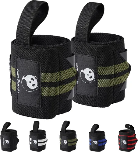 Miniatura 8 de Slim Panda Wrist Wraps for Powerlifting & Weightlifting - Adjustable 18" Straps with Thumb Loops Heavy Duty Wrist Support for Deadlift, Bench