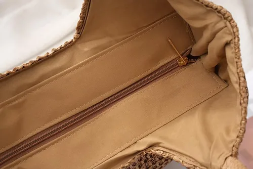 Miniatura 3 de Bolso de playa tejido ligero con cremallera de hombro de verano beige