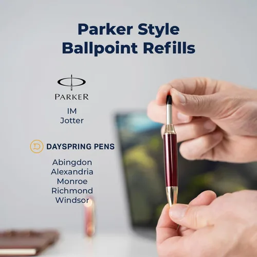 Miniatura 2 de Parker - Recambio de bolígrafo estilo G2, paquete de 2, tinta negra, 0.039 pulgadas, compatible con Monroe, Abingdon, Alexandria, Richmond, Braxton
