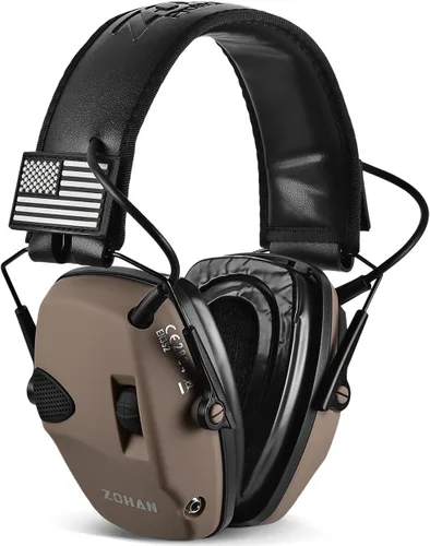 Miniatura 14 de ZOHAN Orejeras de tiro electrónicas con parches, 2 paquetes de protección auditiva para tiradores, reducción de ruido NRR 23dB, auriculares de Con