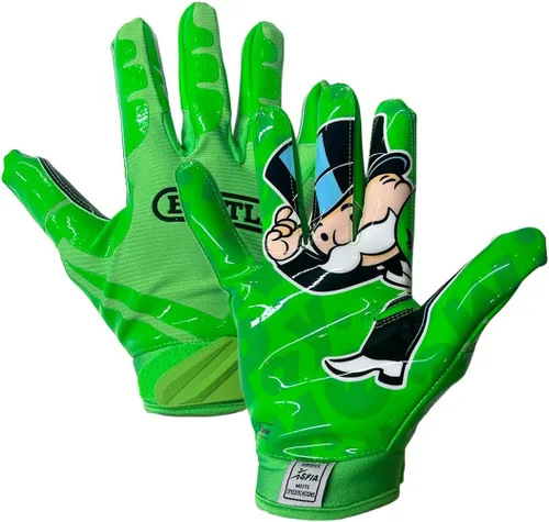 Miniatura 43 de Battle Sports - Guantes de fútbol americano para receptor abierto con dorso de mano, ultraadherentes y con agarre, antideslizantes, para adultos