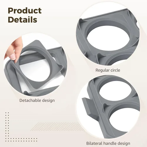 Miniatura 3 de Moldes de silicona para huevos, anillos antiadherentes de 6 agujeros para freír huevos, compatible con utensilios de cocina Blackstone, bandeja