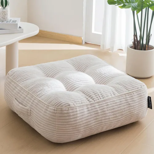 Miniatura 30 de HIGOGOGO Cojín de suelo para adultos, cojín de meditación, grande y redondo, funda de pana copetuda, para sala de estar o yoga, 22 x 22 pulgadas
