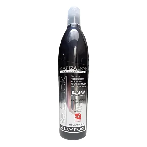 Le Black Purple Shampoo para cabello teñido – Champú tonificante anti-latón 16.91 fl oz – Mejora y mantiene el cabello rubio, plateado y gris –