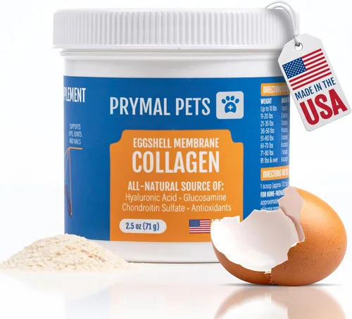 Colágeno de membrana de cáscara de huevo para perros, no gelatina y sin médula ósea, polvo de colágeno para perros de alta calidad natural de
