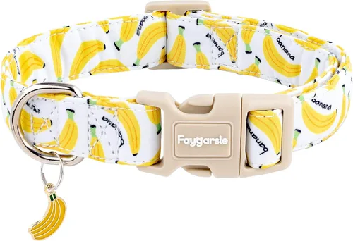 Miniatura 9 de Faygarsle Collar de Algodón para Perro Lindos Collares para Perros Pequeños Medianos Grandes Opciones de Colores Florales Púrpura Amarillo Collares
