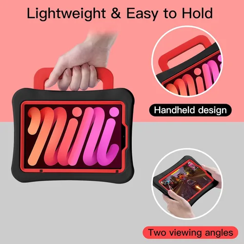 Miniatura 3 de Funda para Niños para iPad mini 7 (A17 Pro) 2024/iPad Mini6 2021, Peso Ligero Resistente/A Prueba de Golpes/A Prueba de Caídas con Asa/Soporte