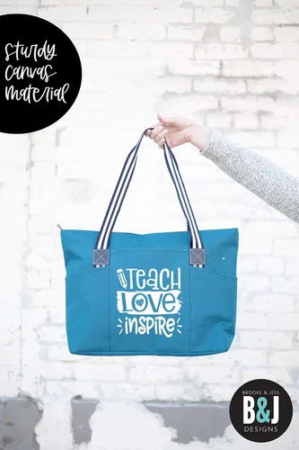 Miniatura 32 de Brooke & Jess Designs Teacher Tote Bag for Work - Teacher Handbag Gifts for Women, Teacher Bag Best Teacher Appreciation Gift