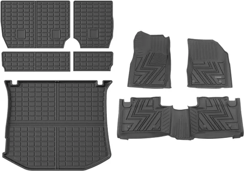 Miniatura 47 de powoq Tapete de suelo compatible con Honda Pilot 2016-2022 con alfombrilla de respaldo, forro de carga de repuesto para accesorios Honda Pilot