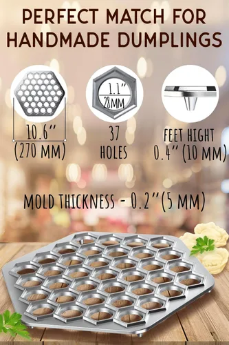 Miniatura 6 de Fabricante de Ravioli Ruso Molde para Albóndigas Pelmeni Molde de Metal Siberiano Fabricante de Albóndigas de Carne Máquina Cortadora de Raviolis 1.