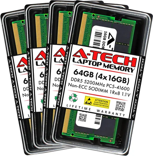 Miniatura 13 de A-Tech Kit de 16 GB (2 x 8 GB) DDR5 5600 MHz PC5-44800 CL46 SODIMM 1.1V sin ECC sin búfer SO-DIMM 262-Pin Computadora portátil Módulos