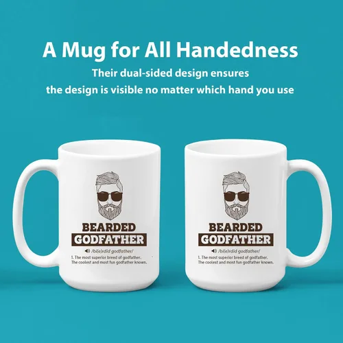 Miniatura 2 de Panvola Taza con definición de padrino barbudo, regalo de ahijado, ahijado, ahijada, bautizo, bautismo, día del padre, apreciación de la barba
