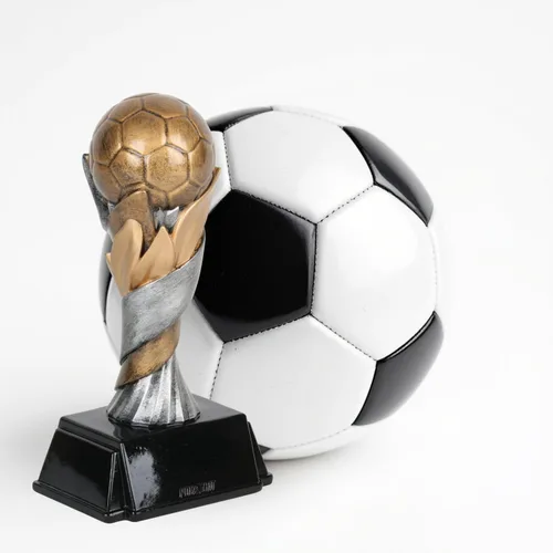 Miniatura 2 de Decade Awards Trofeo de torre de fútbol de clase mundial, 6 u 8 pulgadas de alto Trofeo de fútbol - Placa grabada a pedido