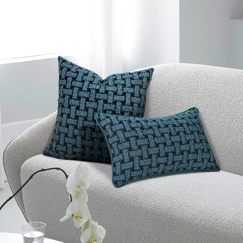Miniatura 6 de Paquete de 2 fundas de almohada Boucle de 18 x 18 pulgadas, fundas de almohada decorativas de Navidad para sofá, sofá, fundas de almohada bohemias