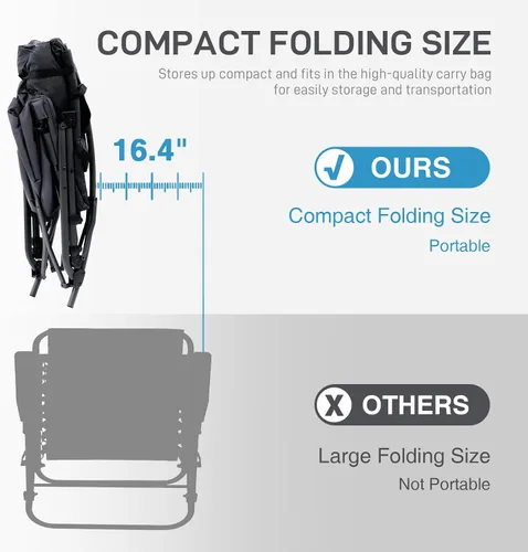 Miniatura 5 de EVER ADVANCED Silla de Camping Mecedora Plegable de Gran Tamaño, Sillas Mecedoras Portátiles Acolchadas para Patio, Césped y Exteriores, Sillón
