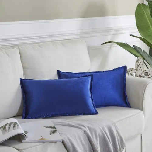 Miniatura 27 de GIGIZAZA Fundas de Almohadas Decorativas de Terciopelo Dorado Lumbar 12x20 Oblongas para Sofá y Sillón Paquete de 2