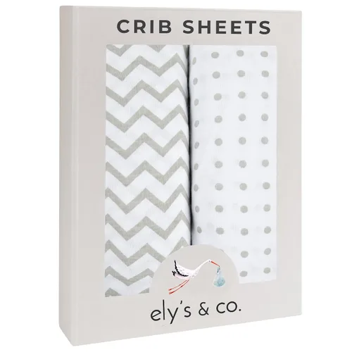 Miniatura 12 de Ely’s & Co. Sábanas para cuna, juego de sábanas ajustadas para colchón de cuna para bebé niña/niño, pack de 2, 100% jersey de algodón, ropa de cama