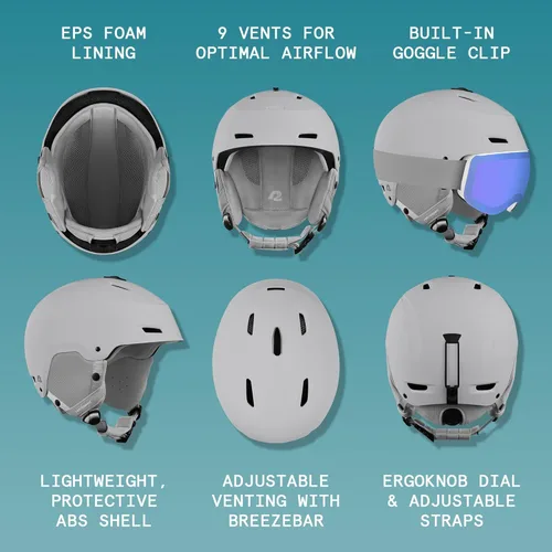 Miniatura 2 de Retrospec Zephyr - Casco de esquí – Casco de snowboard para adultos y jóvenes con ajuste ajustable, 9 rejillas de ventilación transpirables, Matte