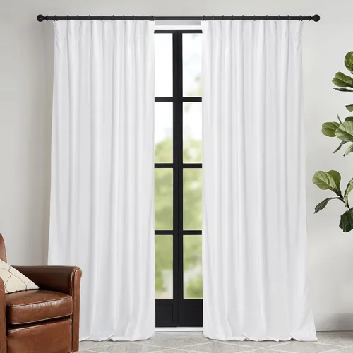 Miniatura 50 de RYB HOME Cortinas elegantes de terciopelo verde de 108 pulgadas de largo, bloqueo de luz, aislamiento térmico, elegantes cortinas de terciopelo