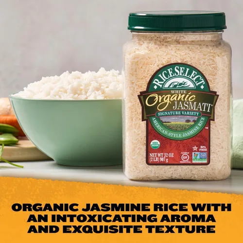 Miniatura 3 de RiceSelect Arroz Jasmati Blanco Orgánico para Recetas Inspiradas en la Comida Asiática, Arroz Premium Jazmín de Grano Largo Sin OMG y Sin Gluten