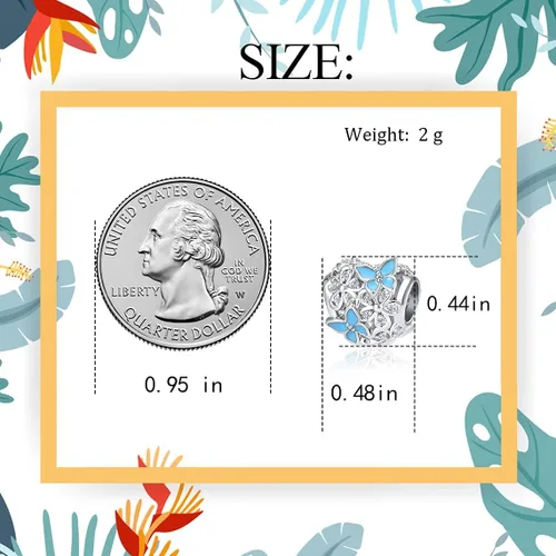 Miniatura 5 de Abalorio de jardín de flores de mariposa Magnolia Bloom Crystal Opennwork esmalte para pulsera Pandora Charm