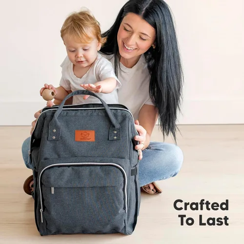 Miniatura 9 de KeaBabies - Mochila pañalera grande impermeable para viajes gris (Mystic Gray)
