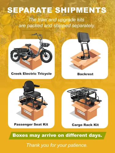Miniatura 9 de Folding Electric Tricycle for Adults 2 Seater, 20MPH 100 Miles 4" Wide Fat Tire Electric Trike, 3 Wheel Electric Bike 1200W, 48V 20AH Battery