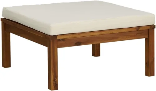 Miniatura 6 de 6 Piece Outdoor Patio Furniture Set, Modular Acacia Wood Garden Lounge Set with Weather Resistant Cushions, Cream Brown Modern Seating for Balcony