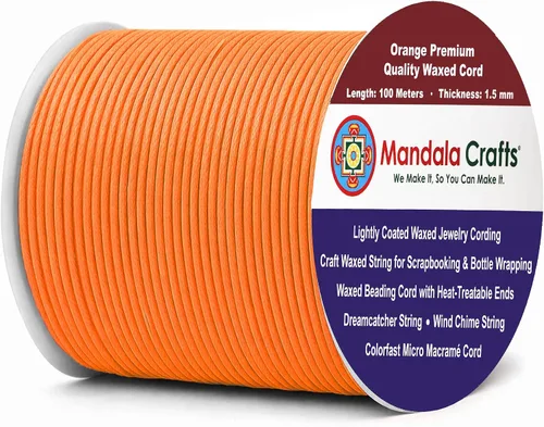 Miniatura 78 de Cuerda Mandala Crafts 0.03 pulgadas 109 yardas para hacer joyería, artesanía, macramé, cuerda de algodón encerado Negro