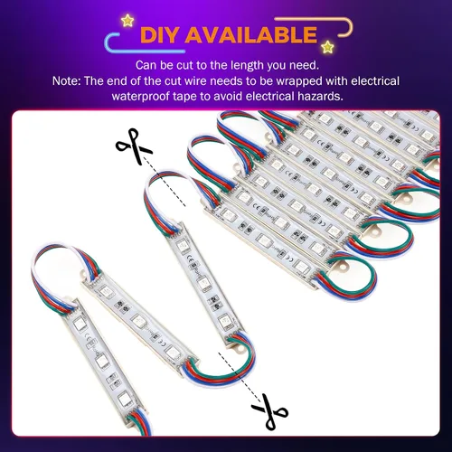 Miniatura 7 de BEAMNOVA Luces LED RGB LED de 100 pies para negocios, kit de tiras de luces, control remoto, control de aplicación móvil Bluetooth, fuente