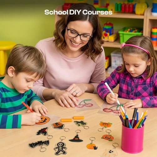 Miniatura 6 de Auihiay 20 hojas de plástico retráctil lijadas, papeles de películas retráctiles, manualidades creativas para niños, adorno de Navidad, 7.9 x 5.7