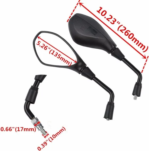 Miniatura 5 de Espejos laterales retrovisores para motocicleta de 0.394 in compatibles con BMW F 800 GS R 1200 GS R NineT S 1000 XR