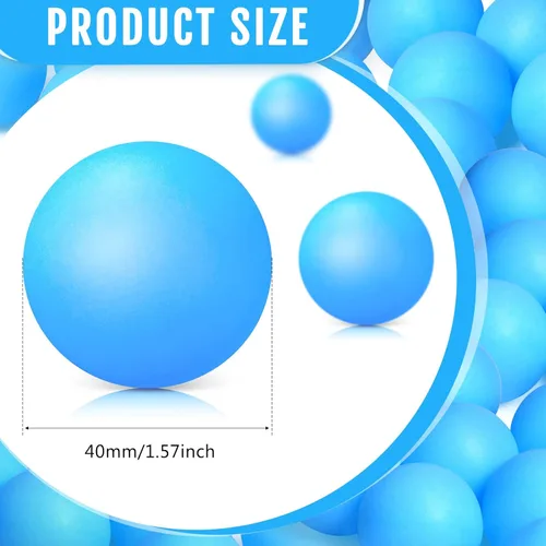 Miniatura 2 de Hanaive 100 unidades pelotas de tenis de mesa multicolor de 40 mm, pelotas de plástico a granel lavables, juego pequeño para juegos de piscina