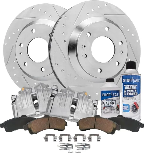 Miniatura 16 de Detroit Axle - 4 rotores de freno para Chevrolet Cruze Volt Orlando Verano, rotores de freno de disco perforados y ranurados de repuesto : rotor