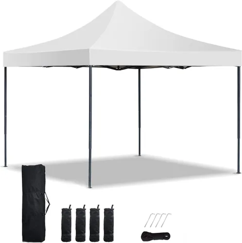 Tienda de campaña desplegable de 10 x 10 pulgadas, toldo plegable portátil con 4 bolsas de arena, tienda de campaña resistente para eventos de