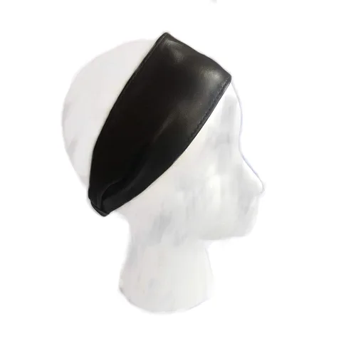 Miniatura 15 de Wardani, Diadema de cuero de 2.75 pulgadas de ancho, ajustable, elástica, suave y cómoda, fabricada en Estados Unidos con piel de cordero italiana
