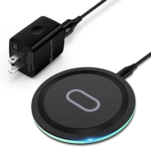 Cargador inalámbrico Samsung almohadilla de carga rápida para Samsung Galaxy S25 Ultra/S24 FE/S23 Ultra/S22/S21/Z Flip 6 5,15W Estación de carga