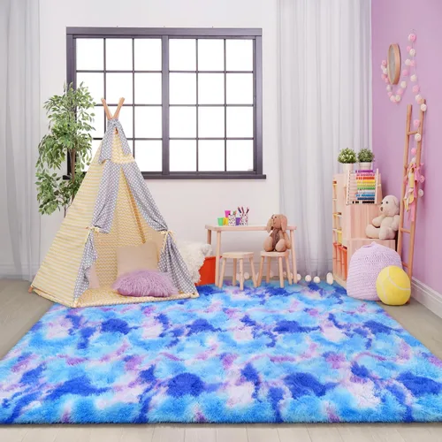 Miniatura 7 de AROGAN Alfombras suaves de 2 x 4 pies para dormitorio, alfombra mullida de felpa, alfombra peluda que no desprende para guardería, habitación