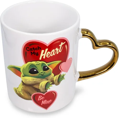 Miniatura 2 de STAR WARS: The Mandalorian Grogu Catch My Heart - Taza de cerámica de 14 onzas Taza de café grande sin BPA para expreso, cafeína, bebidas