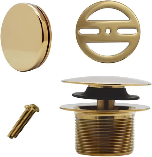 Miniatura 2 de Westbrass Juego de adornos de bañera con punta de hongo con placa frontal flotante, latón pulido, D398RK-01