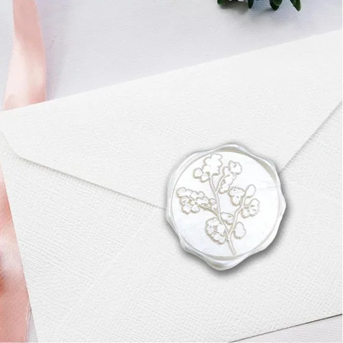 Maidenhair Adhesivos de cera Adheve, 25 unidades, prefabricadas con cera de sellado real, color blanco Perla blanca