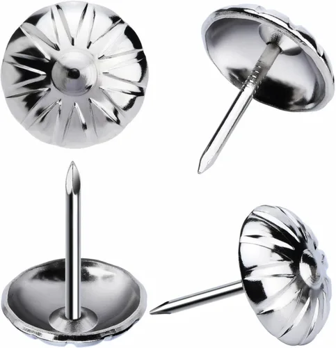 Miniatura 6 de Tachuelas de tapicería para muebles, clavos de tapicería vintage de 3/4 pulgadas, 100 tachuelas de muebles resistentes para tapicería, clavos